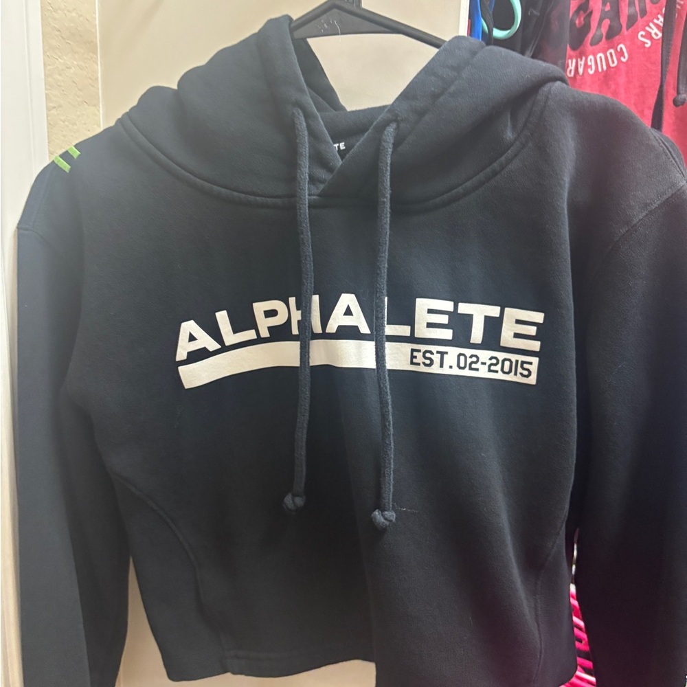 Alphalete Black Cropped Hoodie